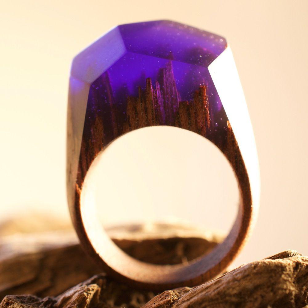 Secret wood ring collection tiny worlds